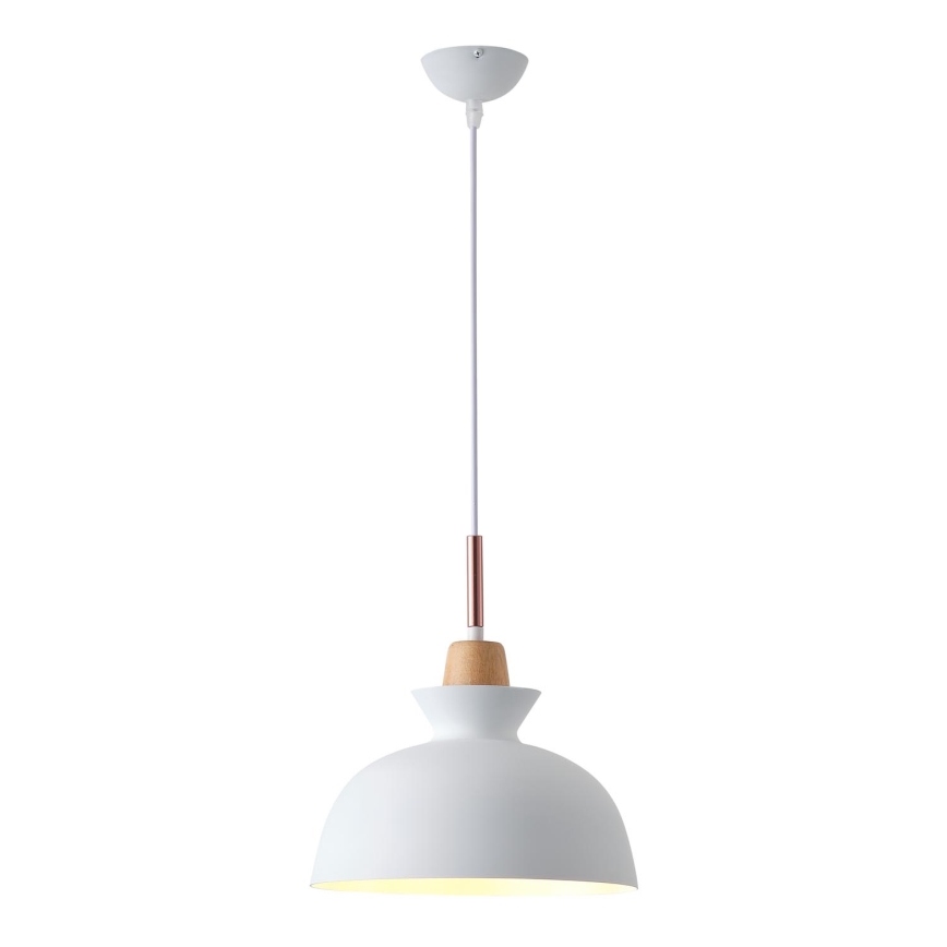 Lestenec na vrvici 1xE27/15W/230V bela pr. 28 cm