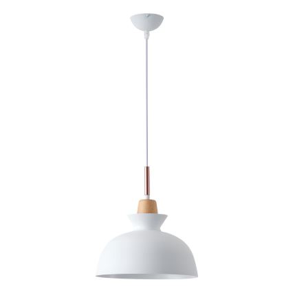 Lestenec na vrvici 1xE27/15W/230V bela pr. 28 cm