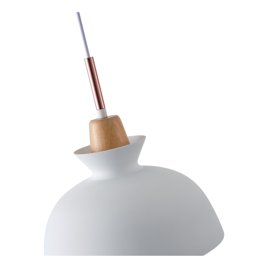 Lestenec na vrvici 1xE27/15W/230V bela pr. 28 cm