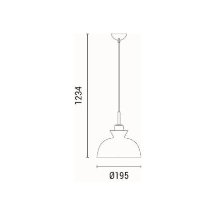 Lestenec na vrvici 1xE27/15W/230V bela pr. 28 cm