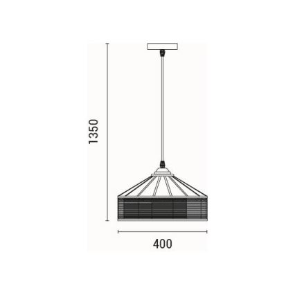 Lestenec na vrvici 1xE27/15W/230V bež
