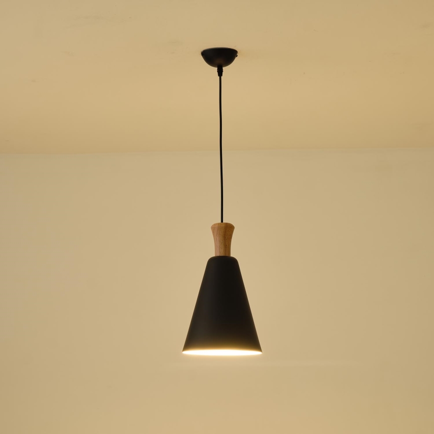 Lestenec na vrvici 1xE27/15W/230V črna pr. 20 cm