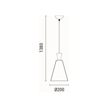 Lestenec na vrvici 1xE27/15W/230V črna pr. 20 cm
