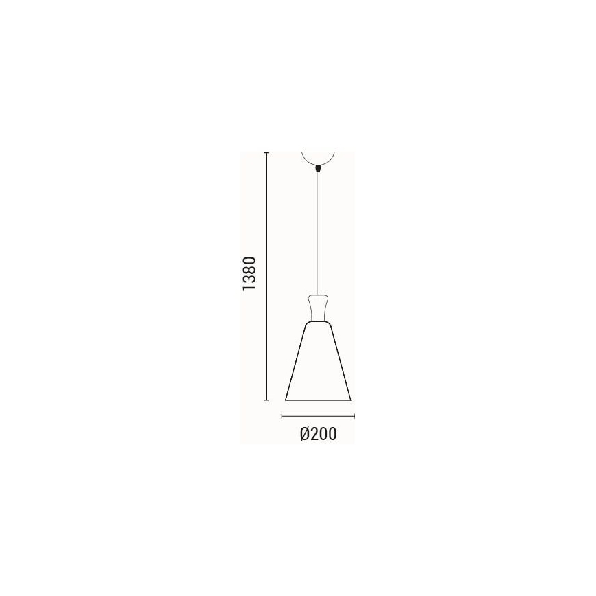 Lestenec na vrvici 1xE27/15W/230V črna pr. 20 cm