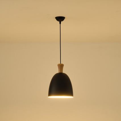 Lestenec na vrvici 1xE27/15W/230V črna pr. 23 cm