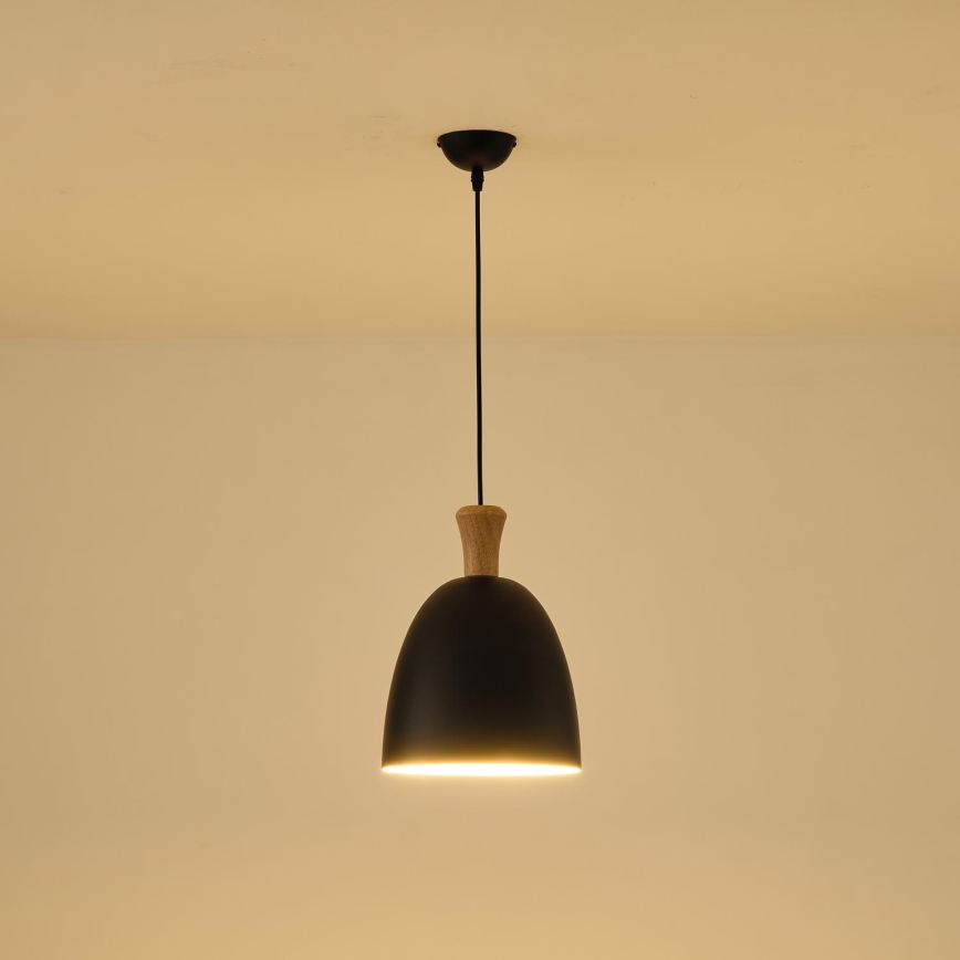 Lestenec na vrvici 1xE27/15W/230V črna pr. 23 cm
