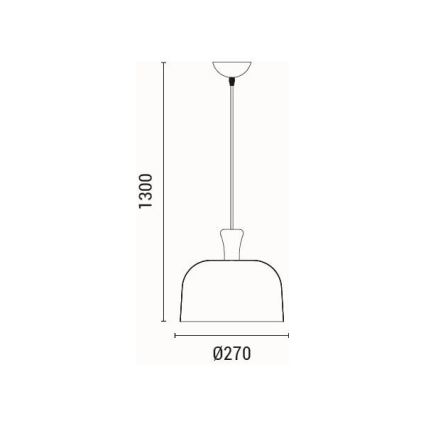 Lestenec na vrvici 1xE27/15W/230V črna pr. 27 cm