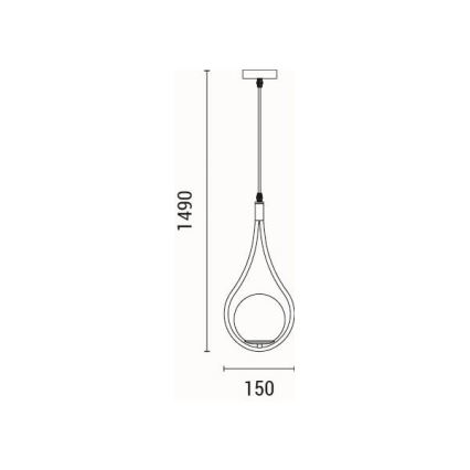 Lestenec na vrvici 1xE27/15W/230V medenina