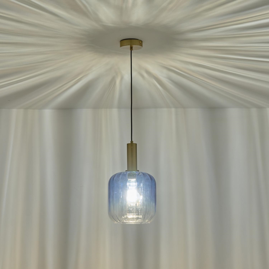 Lestenec na vrvici 1xE27/15W/230V modra/dimna pr. 20 cm