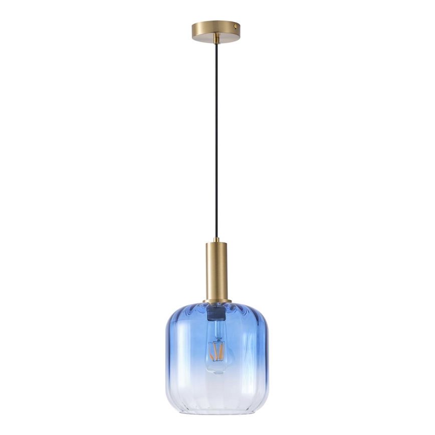 Lestenec na vrvici 1xE27/15W/230V modra/dimna pr. 20 cm