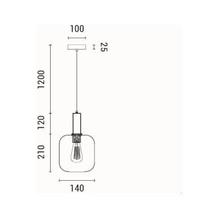 Lestenec na vrvici 1xE27/15W/230V modra/dimna pr. 20 cm