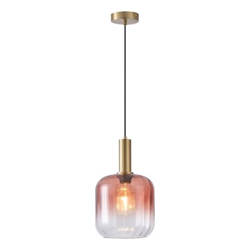 Lestenec na vrvici 1xE27/15W/230V rdeča/dimna pr. 20 cm