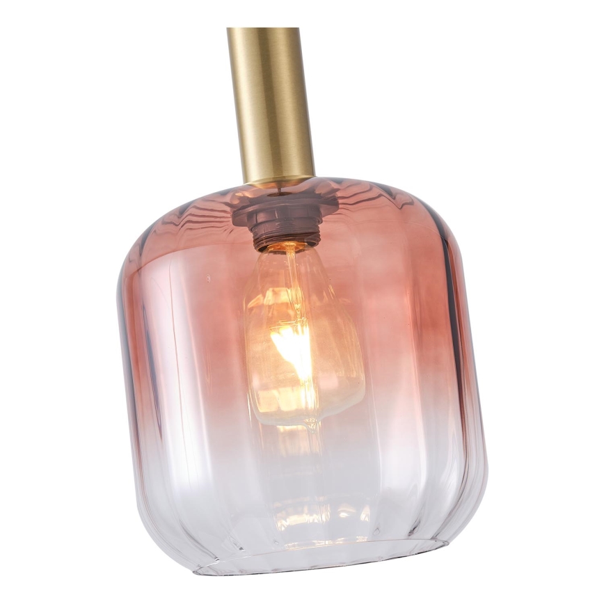 Lestenec na vrvici 1xE27/15W/230V rdeča/dimna pr. 20 cm