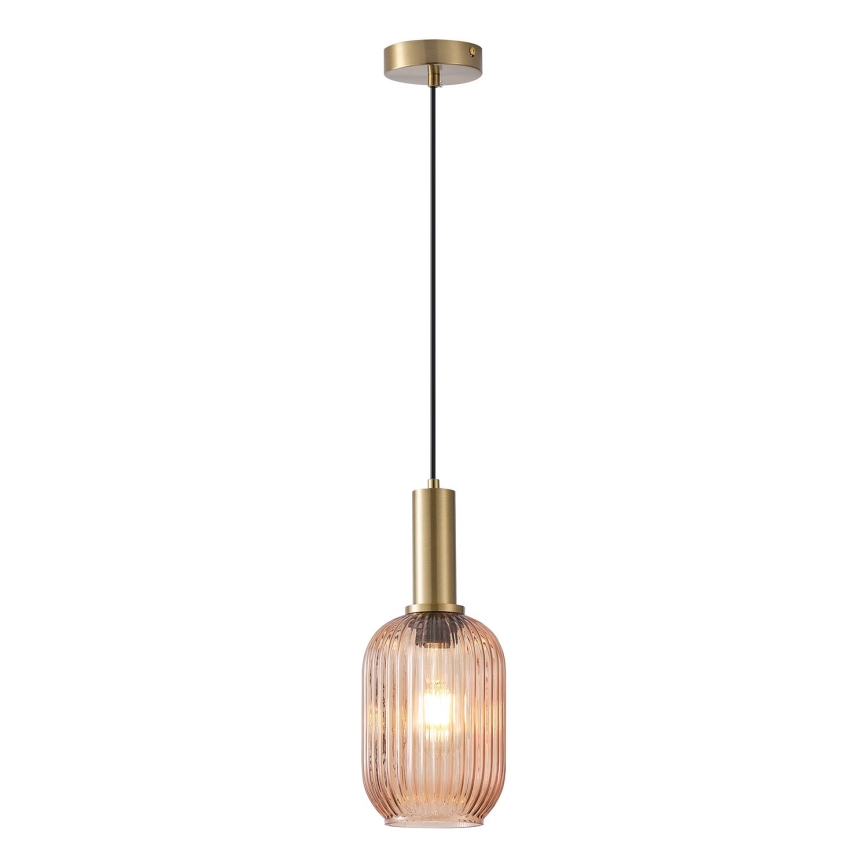 Lestenec na vrvici 1xE27/15W/230V rjava pr. 13 cm