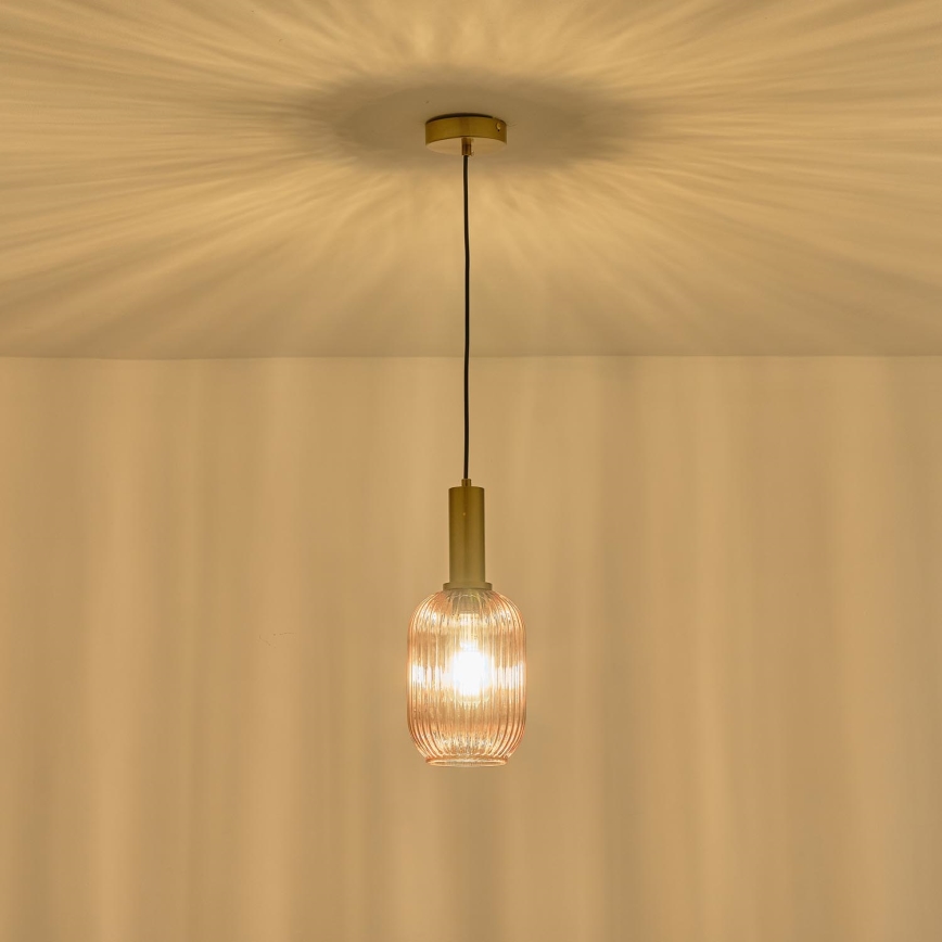 Lestenec na vrvici 1xE27/15W/230V rjava pr. 13 cm