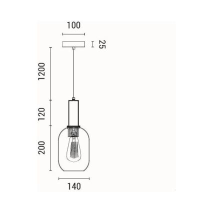 Lestenec na vrvici 1xE27/15W/230V rjava pr. 13 cm
