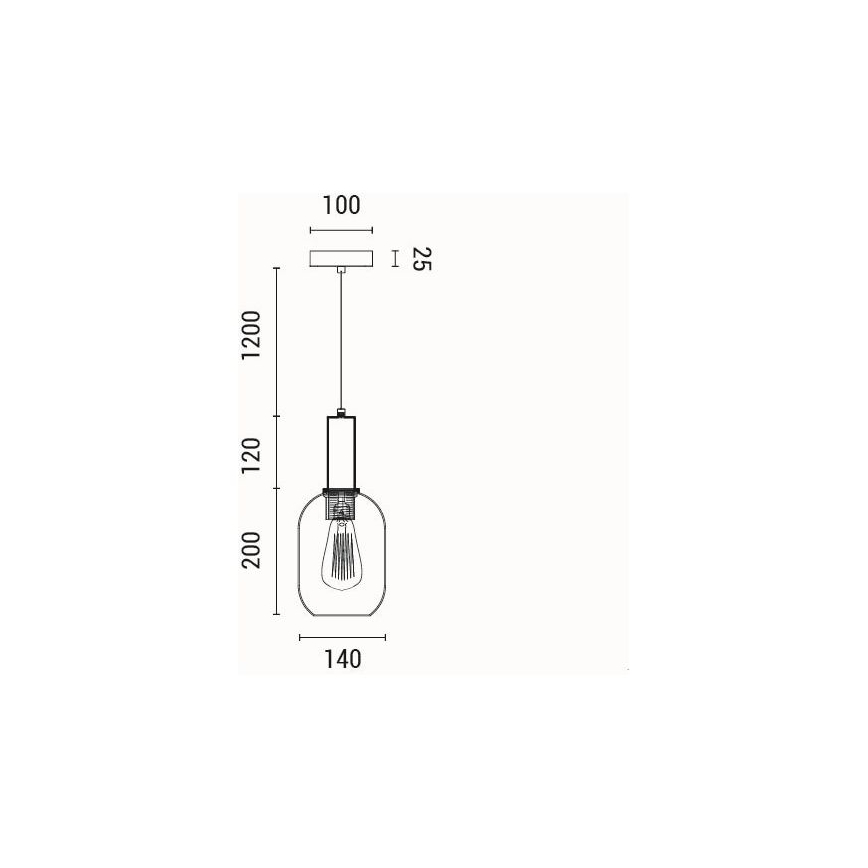 Lestenec na vrvici 1xE27/15W/230V rjava pr. 13 cm