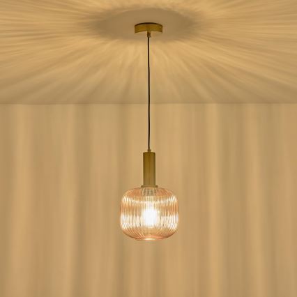 Lestenec na vrvici 1xE27/15W/230V rjava pr. 20 cm