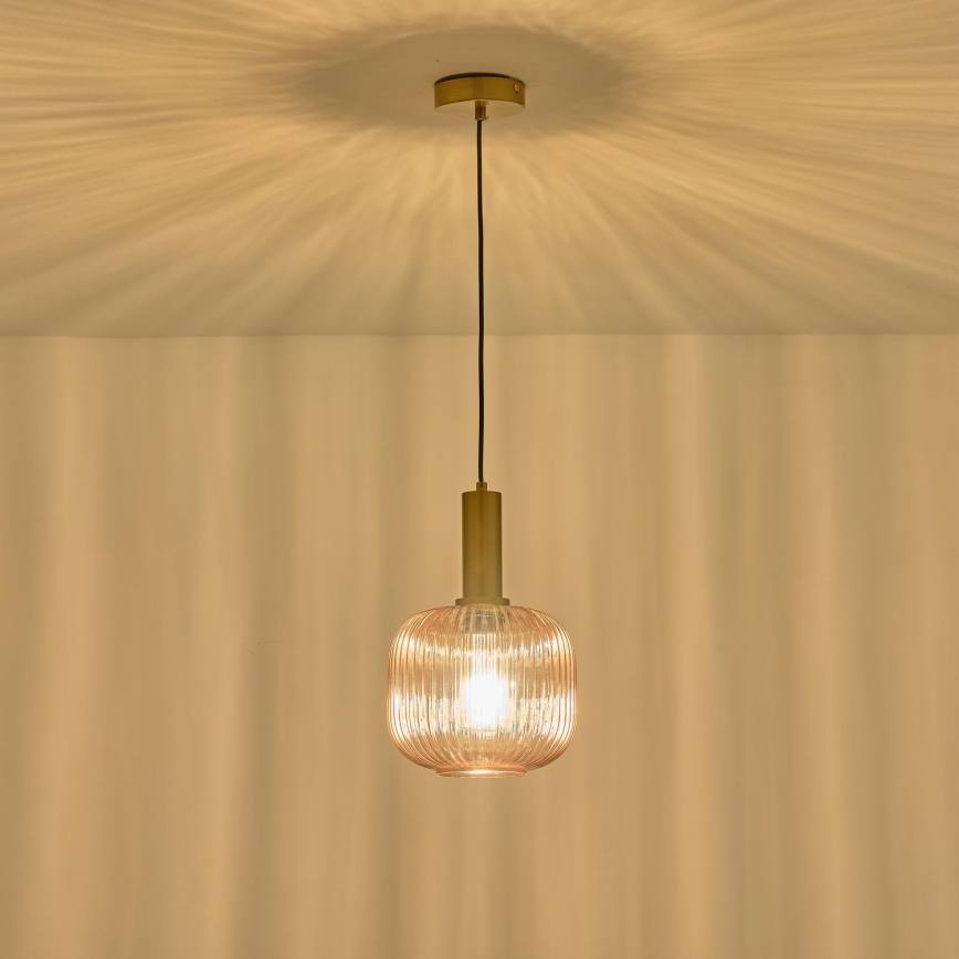 Lestenec na vrvici 1xE27/15W/230V rjava pr. 20 cm