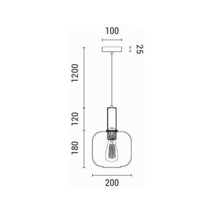 Lestenec na vrvici 1xE27/15W/230V rjava pr. 20 cm