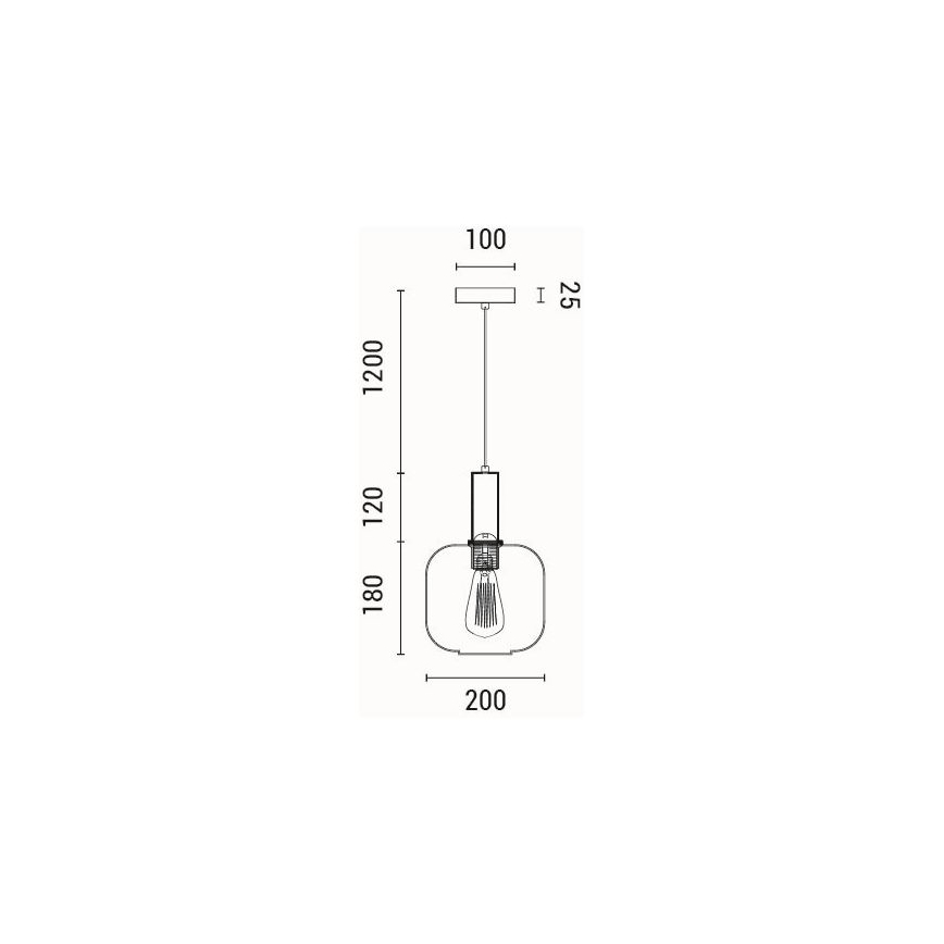 Lestenec na vrvici 1xE27/15W/230V rjava pr. 20 cm