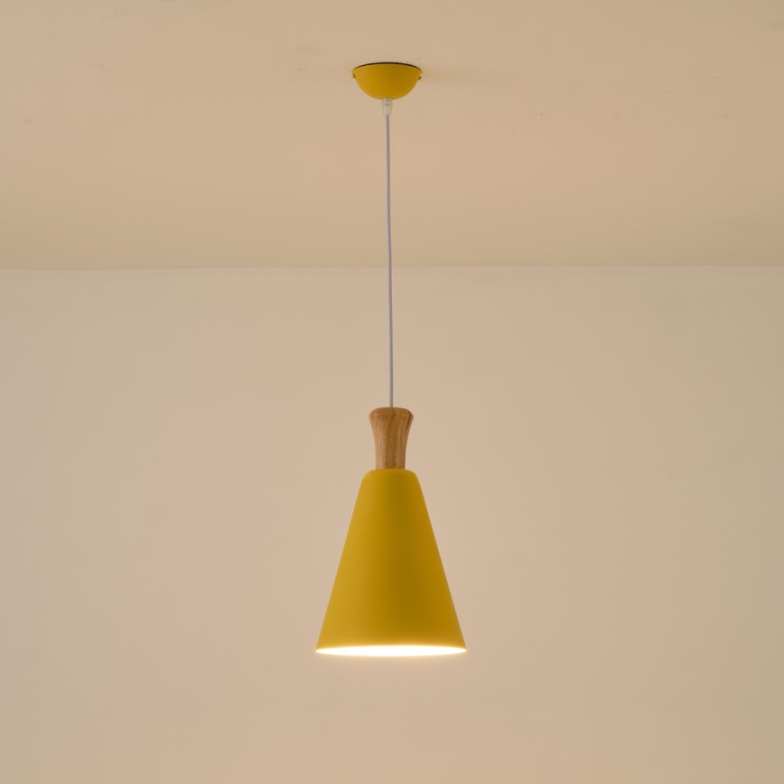 Lestenec na vrvici 1xE27/15W/230V rumena pr. 20 cm