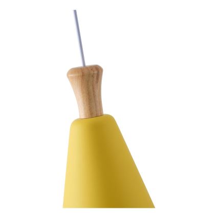 Lestenec na vrvici 1xE27/15W/230V rumena pr. 20 cm