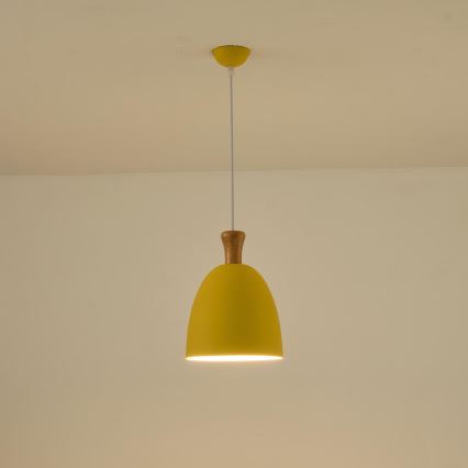 Lestenec na vrvici 1xE27/15W/230V rumena pr. 23 cm
