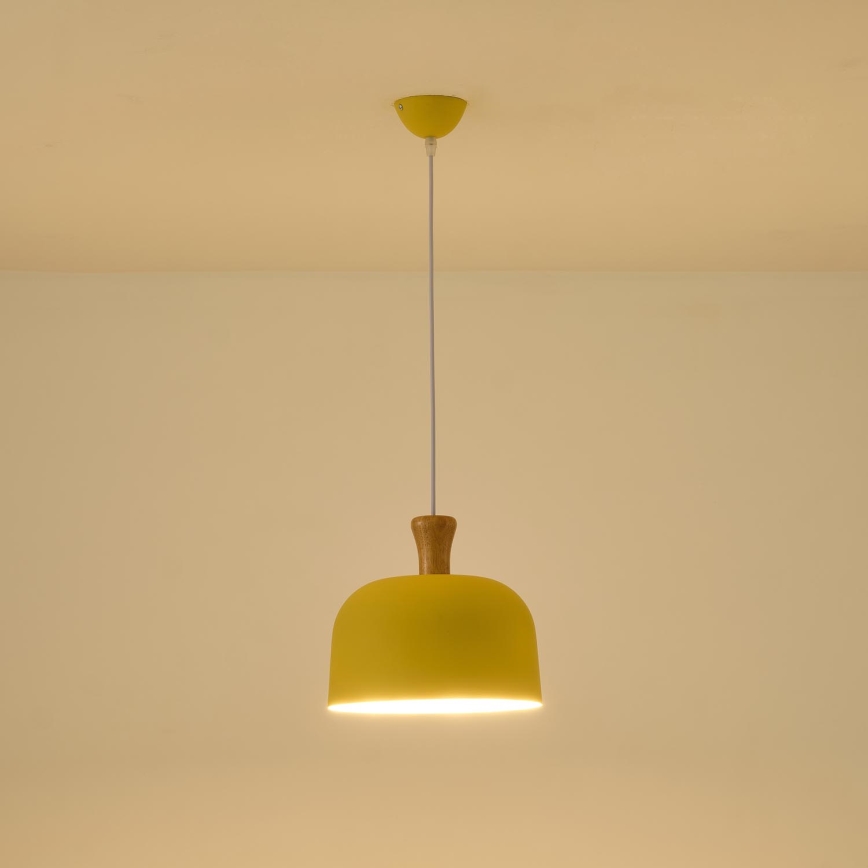 Lestenec na vrvici 1xE27/15W/230V rumena pr. 27 cm