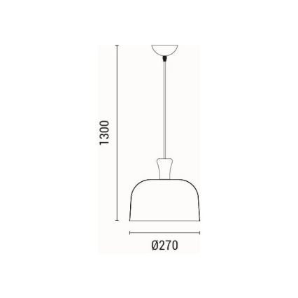 Lestenec na vrvici 1xE27/15W/230V rumena pr. 27 cm