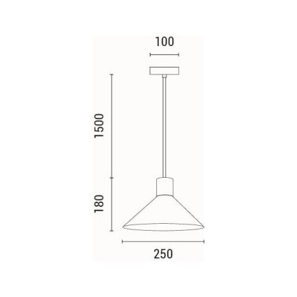 Lestenec na vrvici 1xE27/15W/230V siva