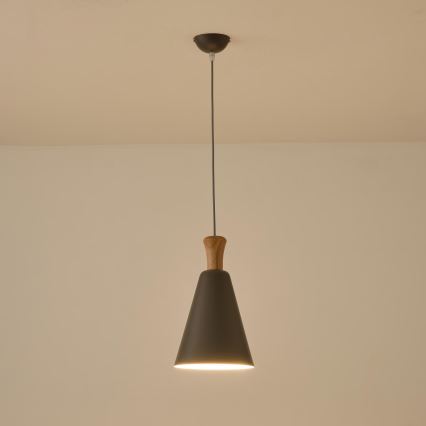 Lestenec na vrvici 1xE27/15W/230V siva pr. 20 cm