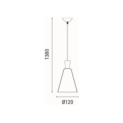 Lestenec na vrvici 1xE27/15W/230V siva pr. 20 cm