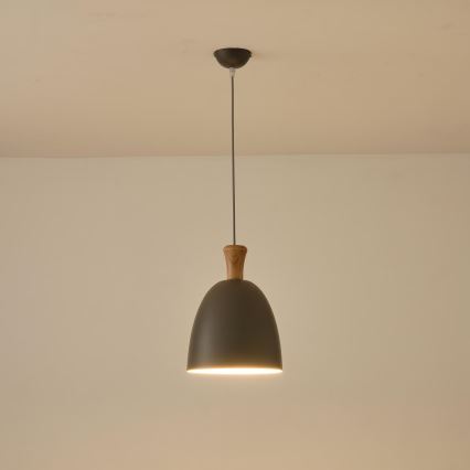 Lestenec na vrvici 1xE27/15W/230V siva pr. 23 cm
