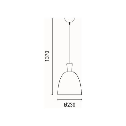 Lestenec na vrvici 1xE27/15W/230V siva pr. 23 cm
