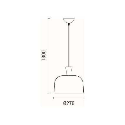 Lestenec na vrvici 1xE27/15W/230V siva pr. 27 cm