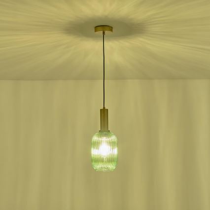 Lestenec na vrvici 1xE27/15W/230V zelena 13 cm