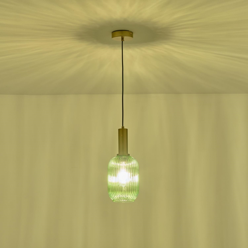 Lestenec na vrvici 1xE27/15W/230V zelena 13 cm
