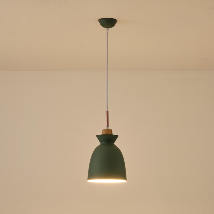 Lestenec na vrvici 1xE27/15W/230V zelena pr. 19,5 cm
