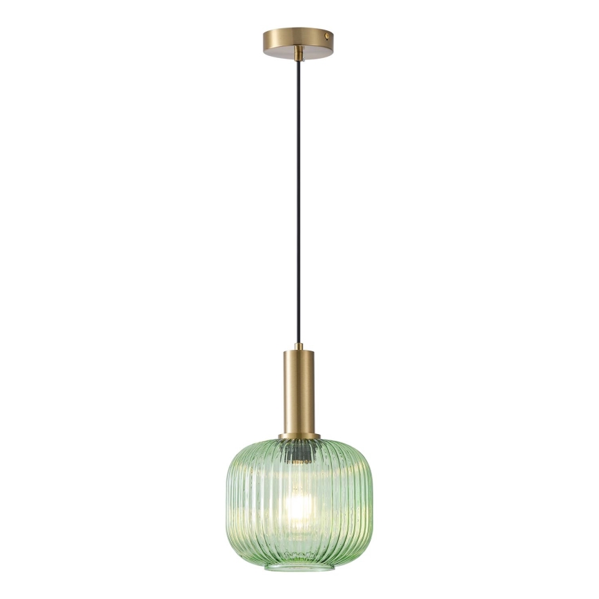 Lestenec na vrvici 1xE27/15W/230V zelena pr. 20 cm