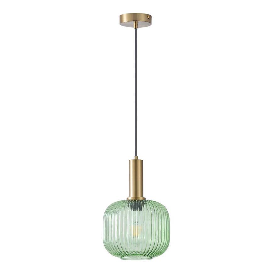 Lestenec na vrvici 1xE27/15W/230V zelena pr. 20 cm