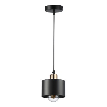 Lestenec na vrvici 1xE27/35W/230V pr. 12 cm črna/zlata