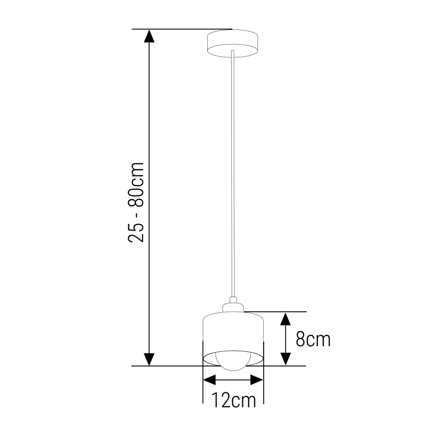 Lestenec na vrvici 1xE27/35W/230V pr. 12 cm črna/zlata