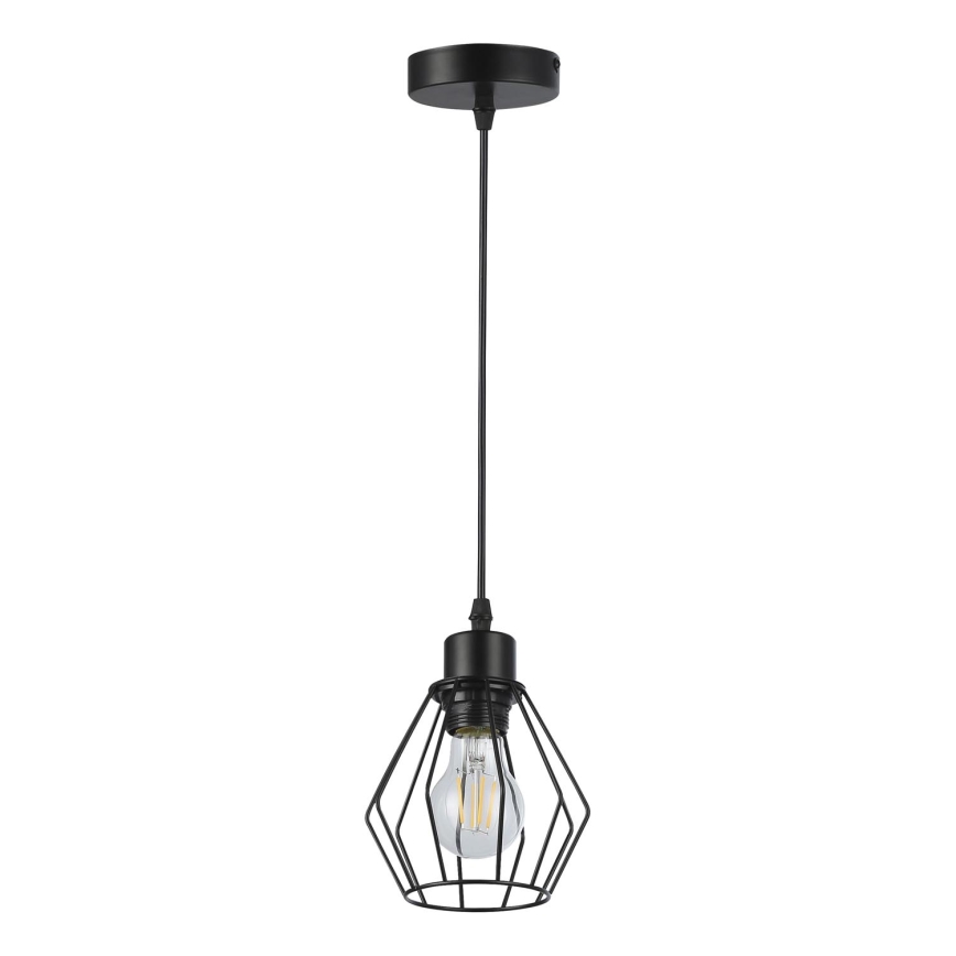 Lestenec na vrvici 1xE27/35W/230V pr. 18 cm črna