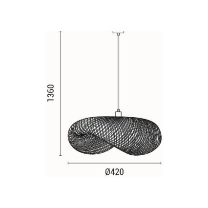 Lestenec na vrvici 1xE27/40W/230V bambus