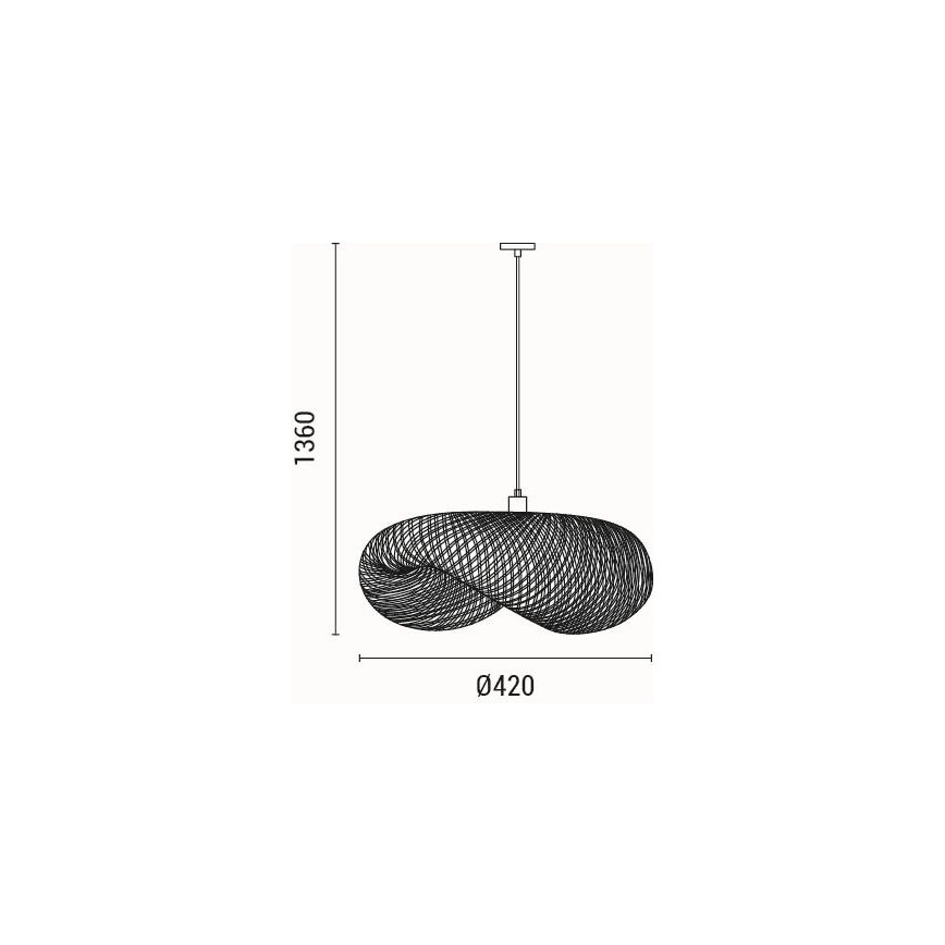Lestenec na vrvici 1xE27/40W/230V bambus