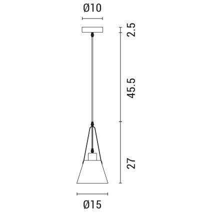 Lestenec na vrvici 1xE27/40W/230V bela