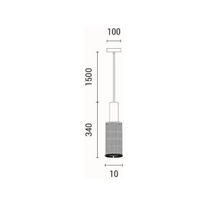 Lestenec na vrvici 1xE27/40W/230V črna