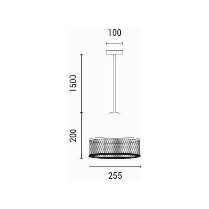 Lestenec na vrvici 1xE27/40W/230V črna