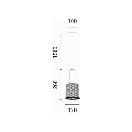 Lestenec na vrvici 1xE27/40W/230V črna